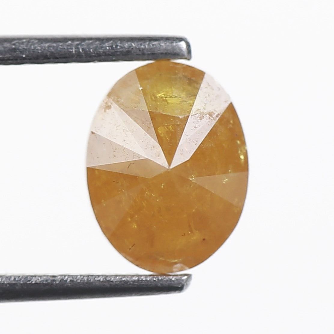 1.60 Ct. Oval Rose Cut Salt and Pepper Fancy Yellow Natural Diamond 7.62 mm