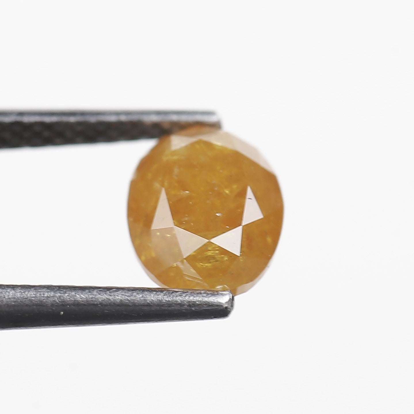1.60 Ct. Oval Rose Cut Salt and Pepper Fancy Yellow Natural Diamond 7.62 mm