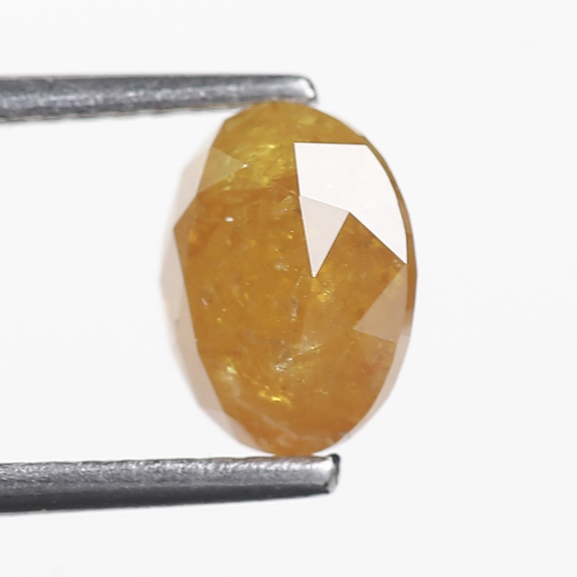 1.60 Ct. Oval Rose Cut Salt and Pepper Fancy Yellow Natural Diamond 7.62 mm