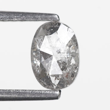 0.56 Ct. Oval Rose Cut Salt and Pepper Fancy Gray Natural Diamond 6.24 mm