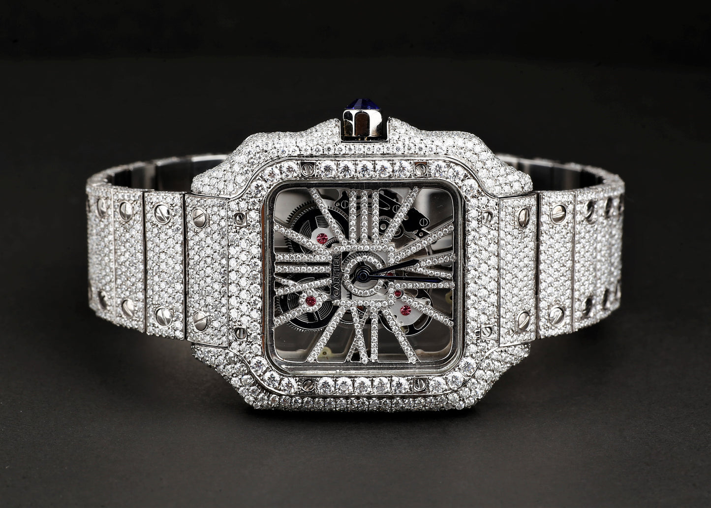 Luxury Watch in Real VVS Moissanite Diamond Watch, Handmade Stainless Steel Watch For Men/Women