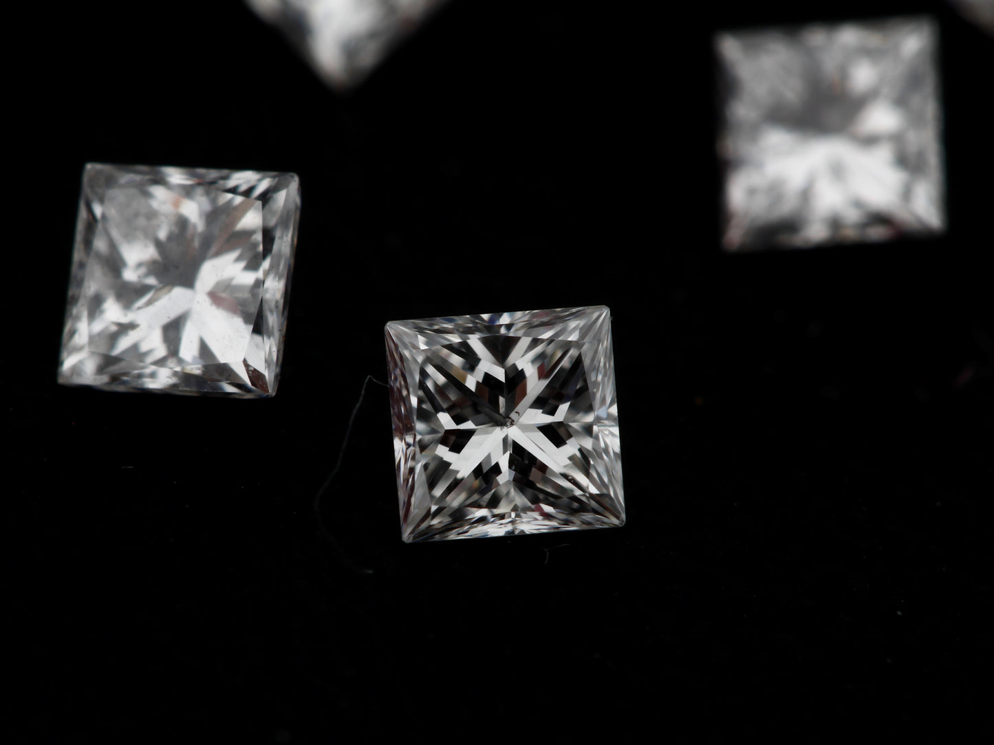 Princess Shape, White Natural Loose Diamond, SI2 Clarity, E/F Color 2.35 Carat