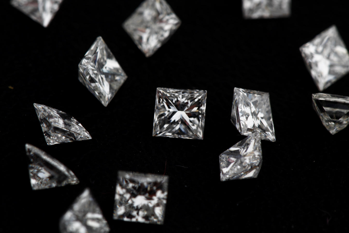 Princess Shape, White Natural Loose Diamond, SI2 Clarity, E/F Color 2.35 Carat