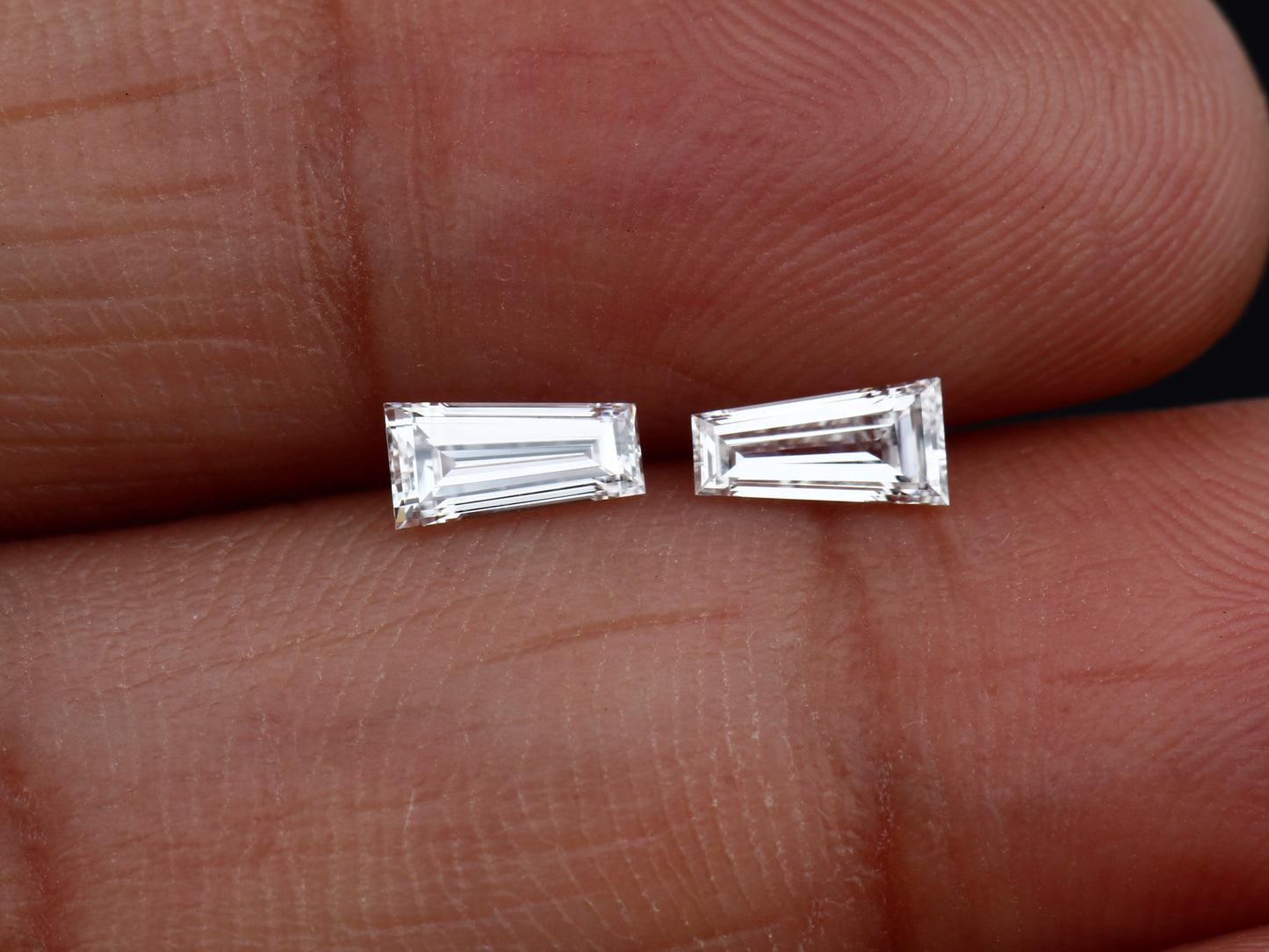 Tapered Baguette Diamonds Excellent Cut VVS2 Clarity E/F Color, Diamond Dealer USA Uk