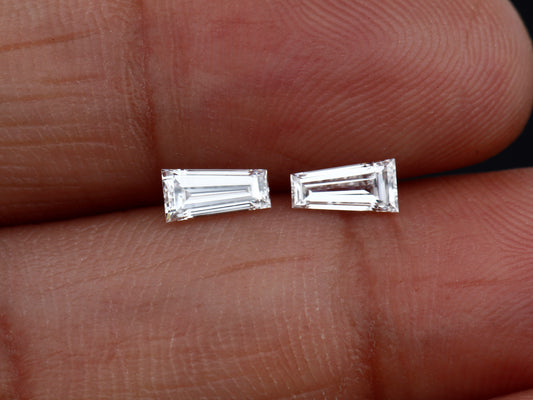 Tapered Baguette Diamonds Excellent Cut VVS2 Clarity E/F Color, Diamond Dealer USA Uk