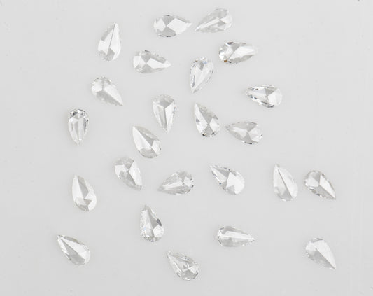 Pear Rose Cut, Natural White Loose Diamond, VS Clarity