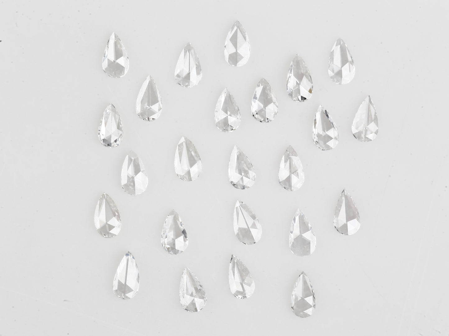 Pear Rose Cut, Natural White Loose Diamond, VS Clarity