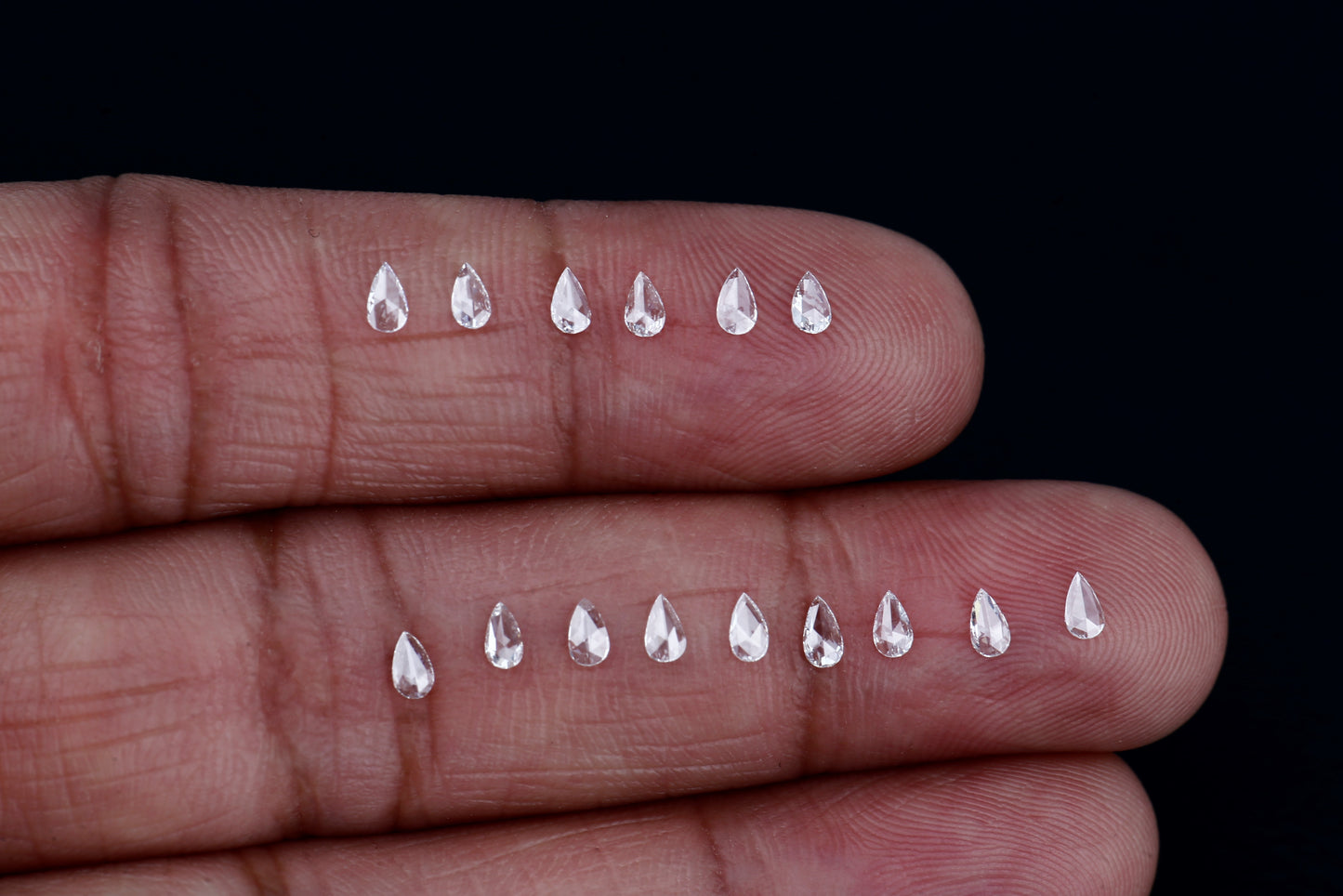 Pear Rose Cut, Natural White Loose Diamond, VS Clarity