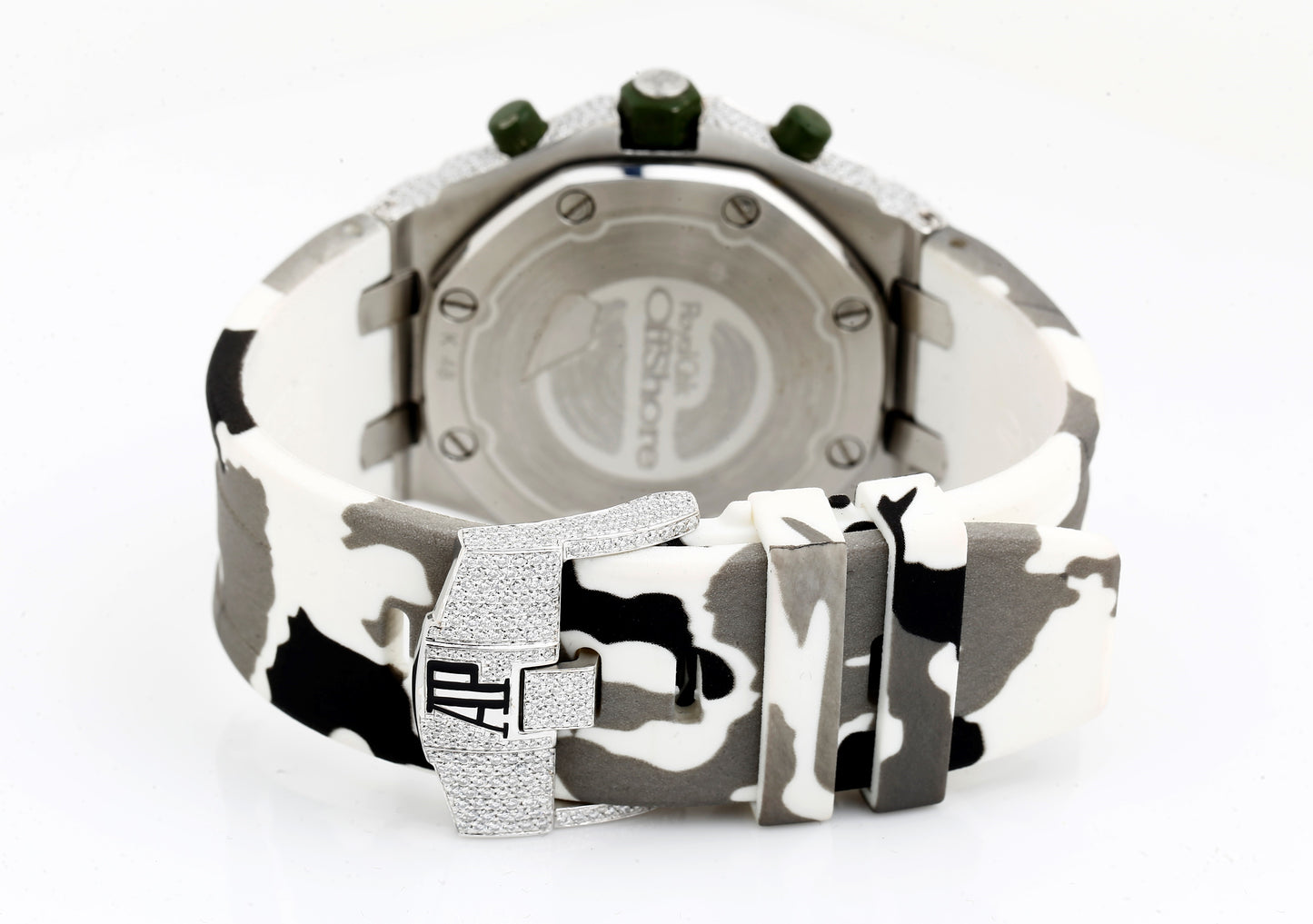 AP Iced Out Real VVS Moissanite White Diamonds Rubber Strap Hip Hop Watch