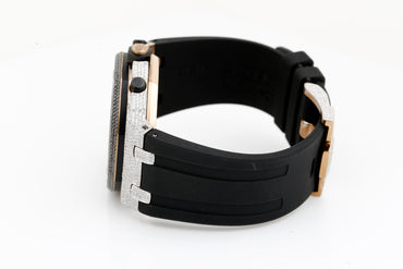 AP Pink and White VVS Moissanite Diamonds Rubber Strap Hip Hop Watch