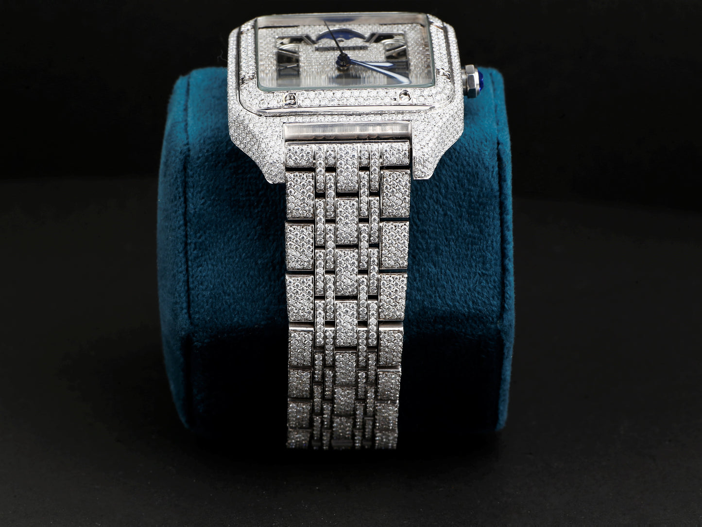 Luxury Cartier Watch in Real VVS Moissanite Diamond Watch, Handmade Stainless Steel Watch For Men/Women
