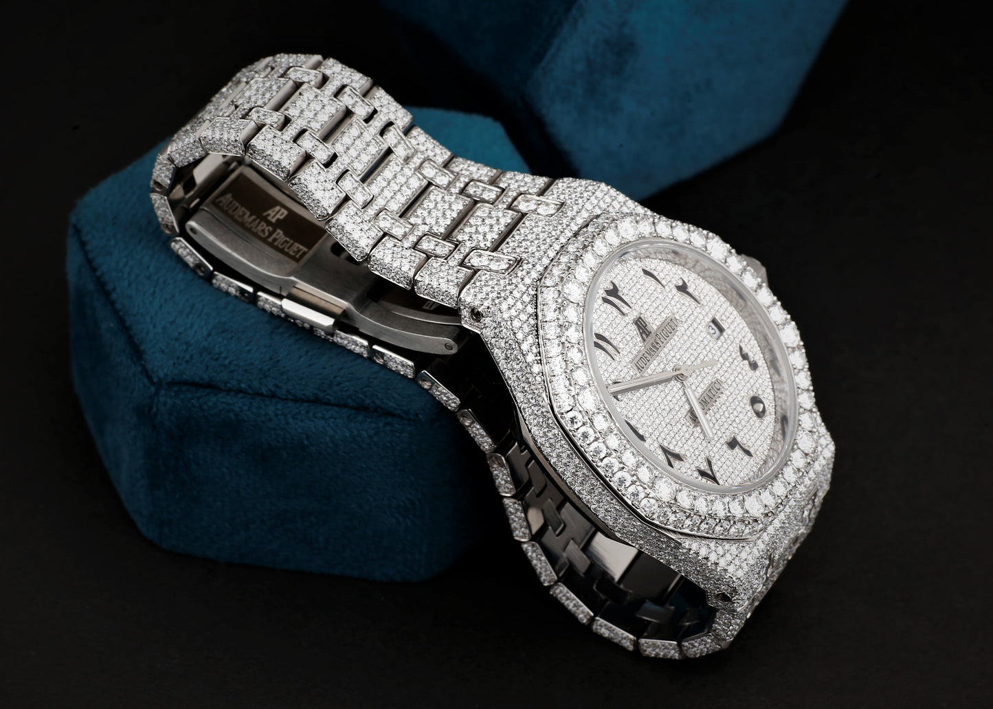 Audemars Piguet Luxury Watch in Real VVS Moissanite Diamond, Automatic Watch, Handmade Stainless Steel Watch for Women / Man