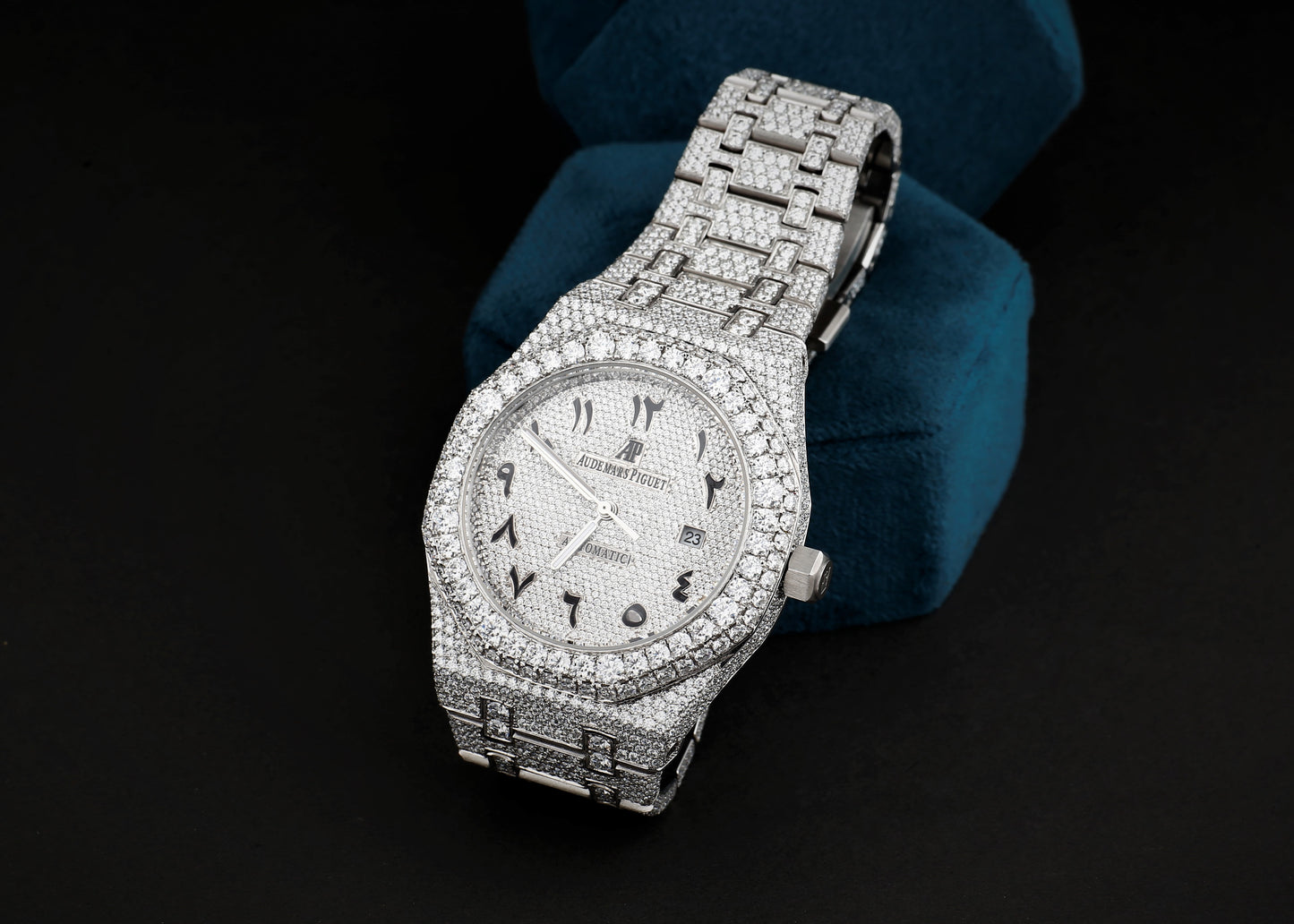 Audemars Piguet Luxury Watch in Real VVS Moissanite Diamond, Automatic Watch, Handmade Stainless Steel Watch for Women / Man