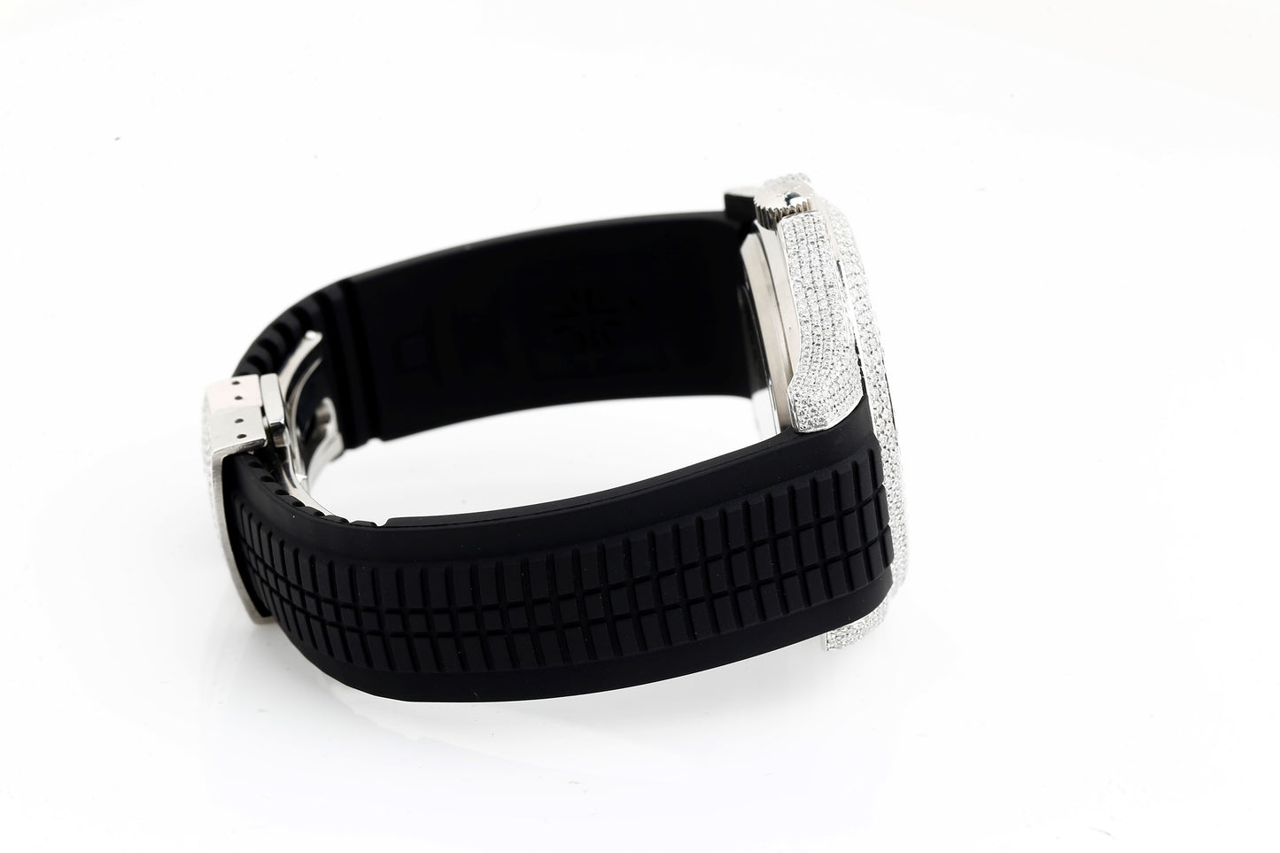 PP White VVS Moissanite Diamonds Iced Out Silicon Strap Hip Hop Watch