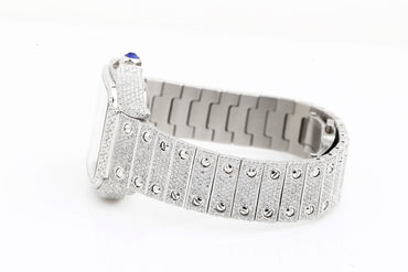 Luxury Cartier Iced Out Real VVS Moissanite Diamond Hand Crafted Watch