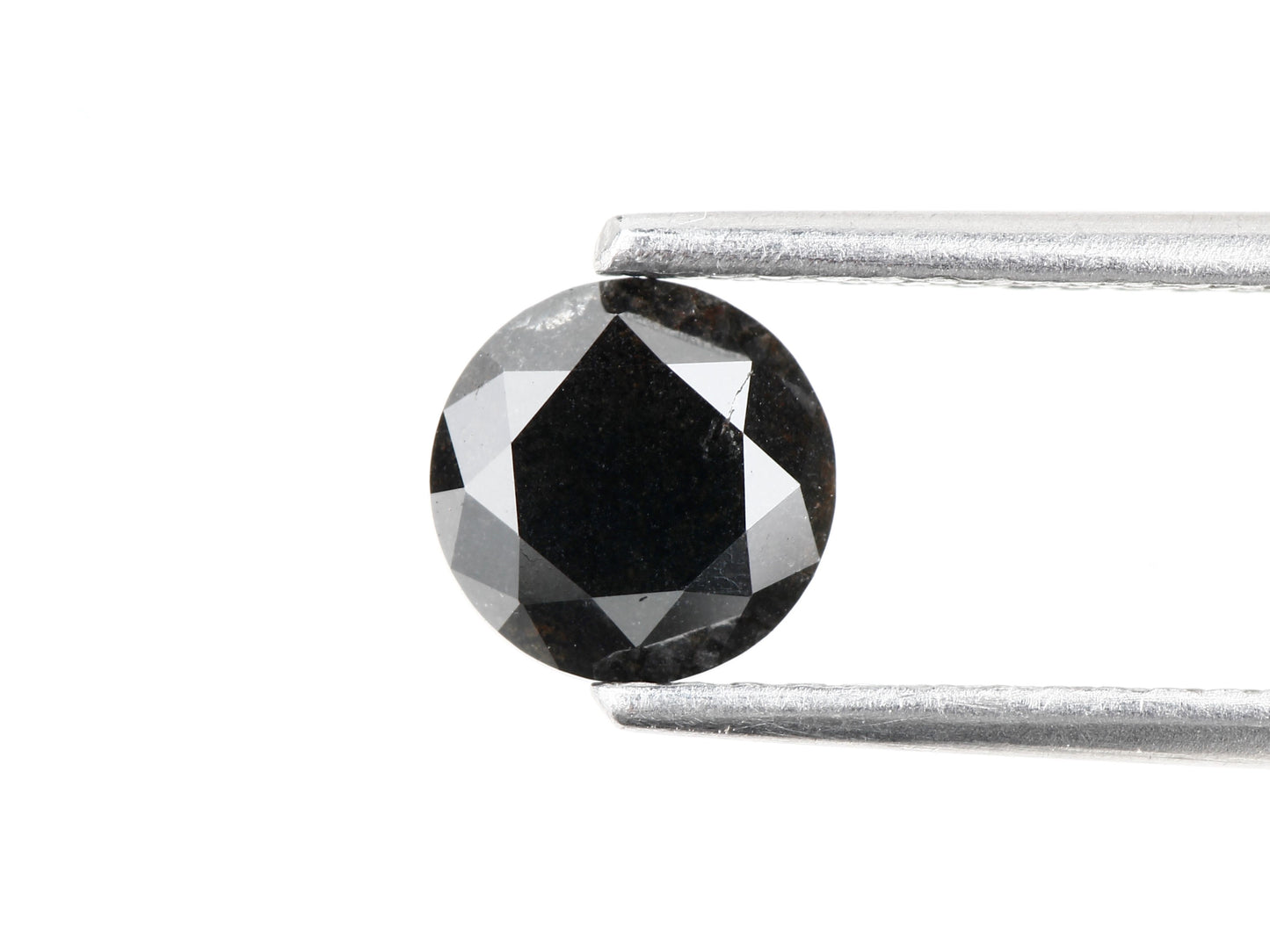0.88 Carat Fancy Black Round Shape Brilliant Cut Natural Loose Diamond