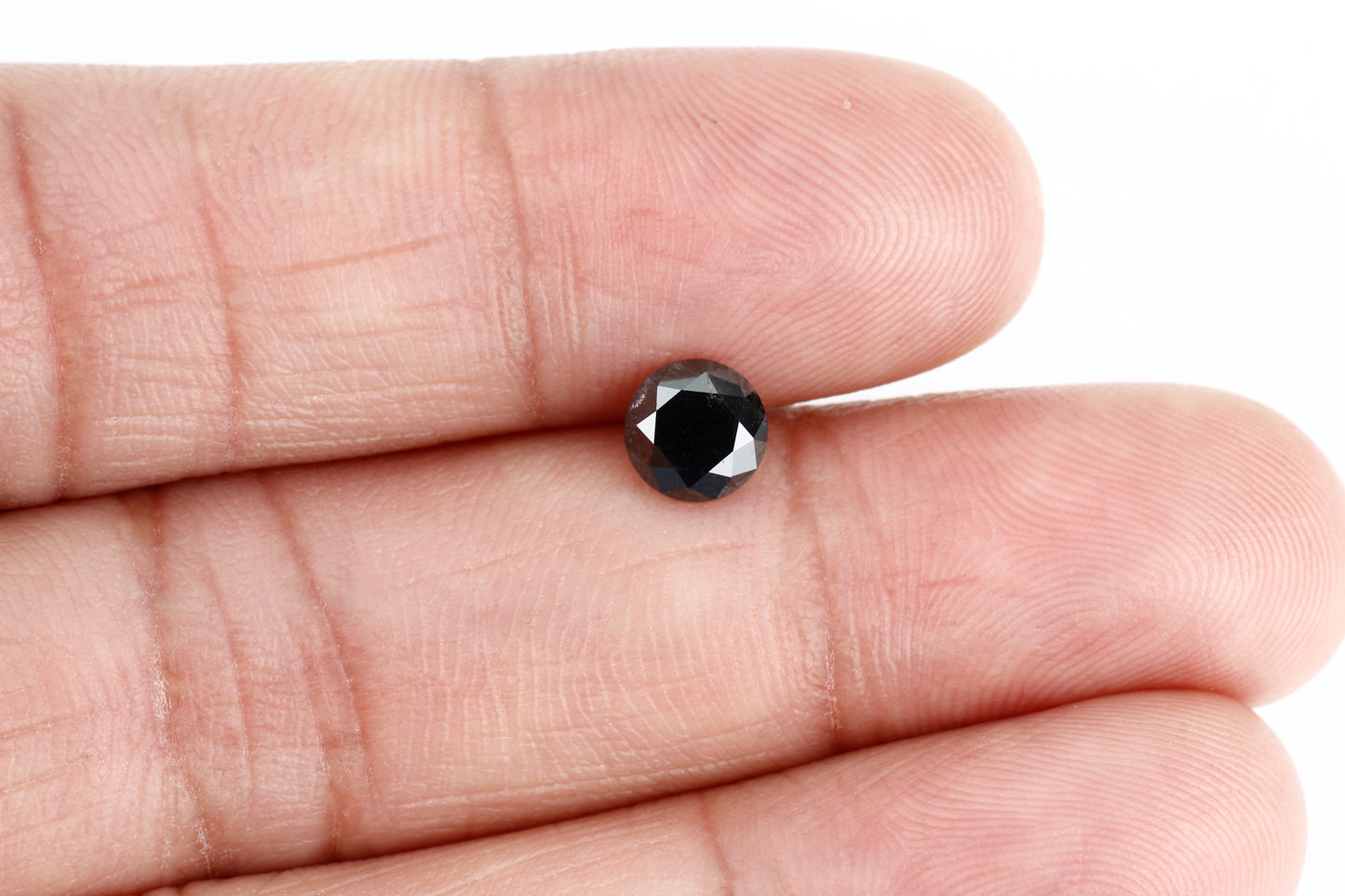 0.88 Carat Fancy Black Round Shape Brilliant Cut Natural Loose Diamond