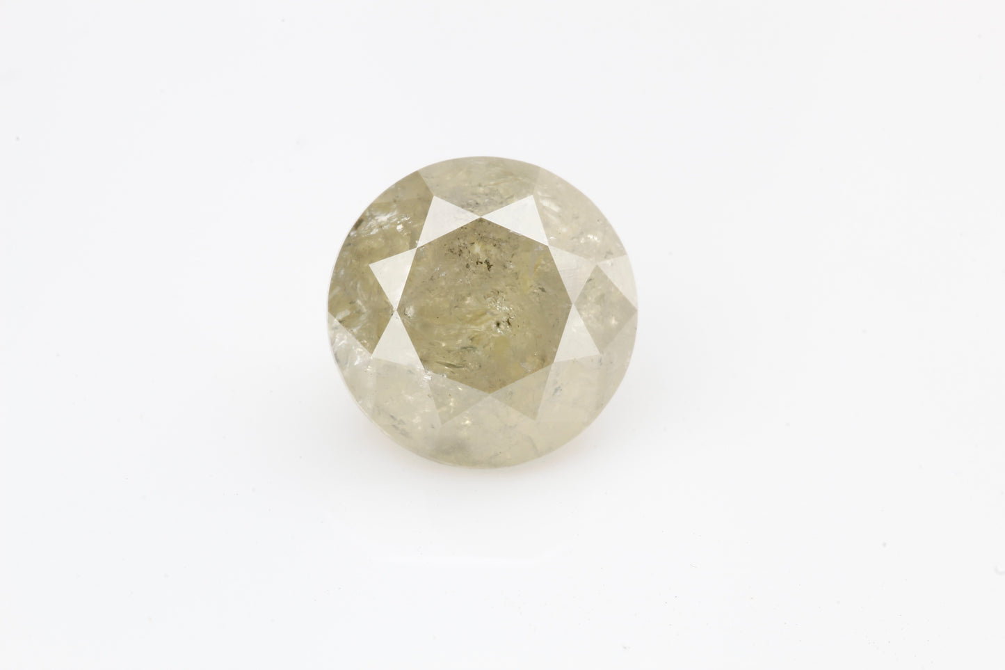 2.25 Carat Salt and Pepper Diamond Yellow Gray Round Brilliant Cut Natural Loose Diamond