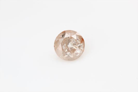 0.98 Carat Fancy Peach Orange Round Shape Brilliant Cut Natural Loose Diamond
