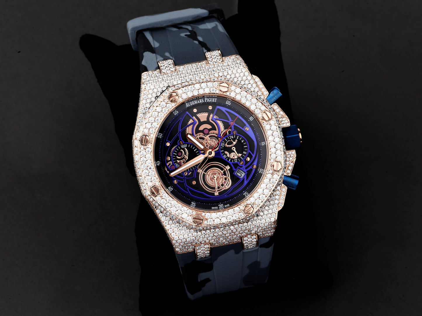Luxury Cartier Watch in Real VVS Moissanite Diamond Watch, Handmade Stainless Steel Watch For Men/Women