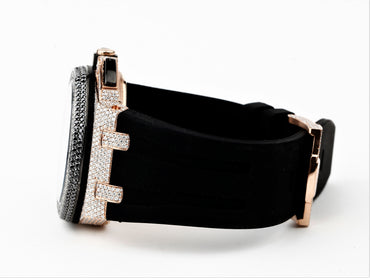 Luxury Watch in Real VVS Moissanite Diamond Watch, Handmade Rubber Belt Watch For Men/Women, Hip Hop Watch, Iced Out Watch Gift for Love