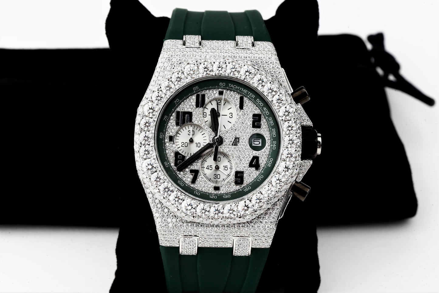 Luxury Cartier Watch in Real VVS Moissanite Diamond Watch, Handmade Stainless Steel Watch For Men/Women