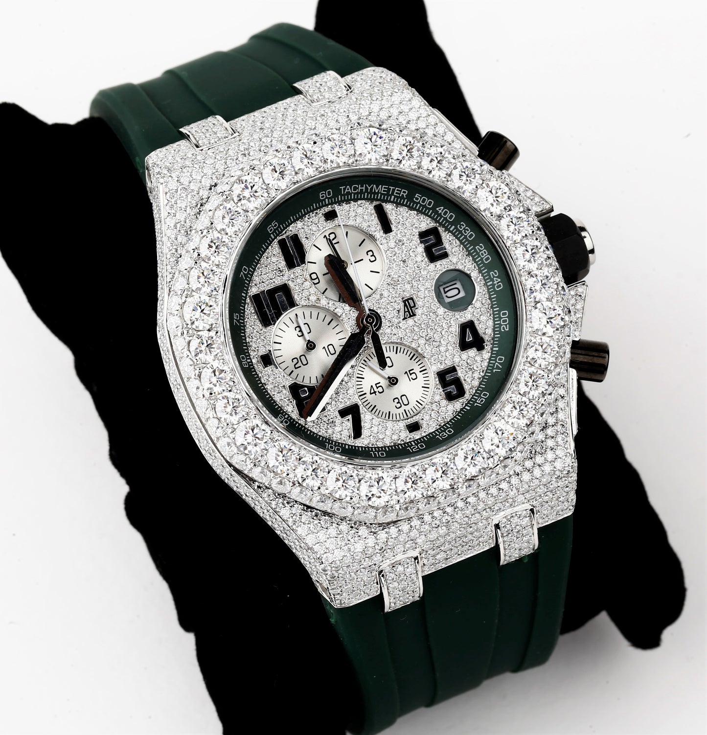 Luxury Cartier Watch in Real VVS Moissanite Diamond Watch, Handmade Stainless Steel Watch For Men/Women