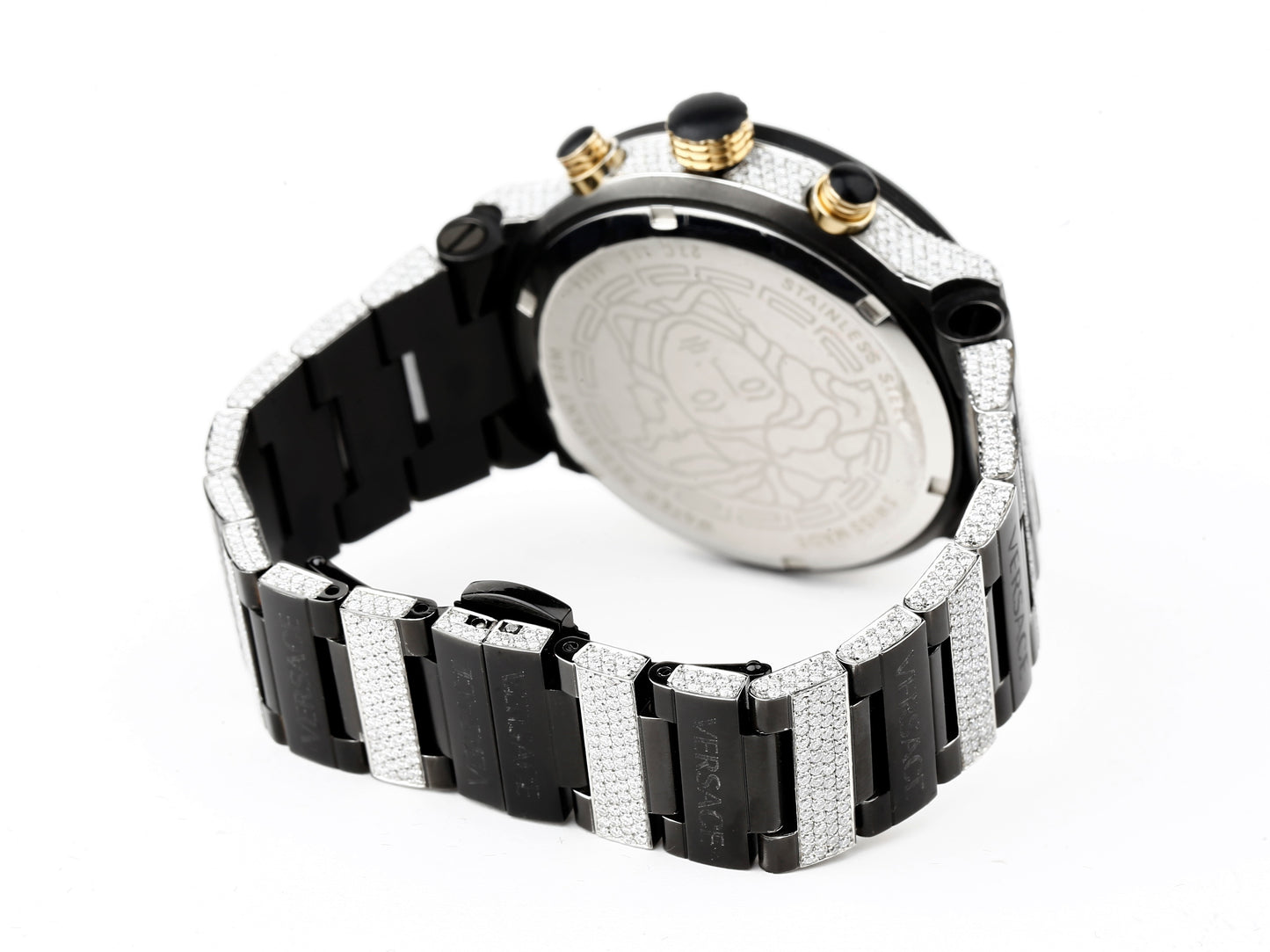 Versace Luxury Watch in Real VVS Moissanite Diamond Watch, Handmade Stainless Steel Watch For Men/Women, Hip Hop Watch, Bust Down Watch Gift for Him