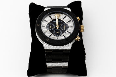 Versace Luxury Watch in Real VVS Moissanite Diamond Watch, Handmade Stainless Steel Watch For Men/Women, Hip Hop Watch, Bust Down Watch Gift for Him