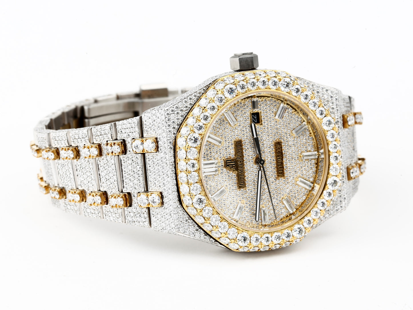 Luxury Watch in Real VVS Moissanite Diamond Watch, Handmade Stainless Steel Watch For Men/Women, Hip Hop Watch, Bust Down Watch Gift for Him