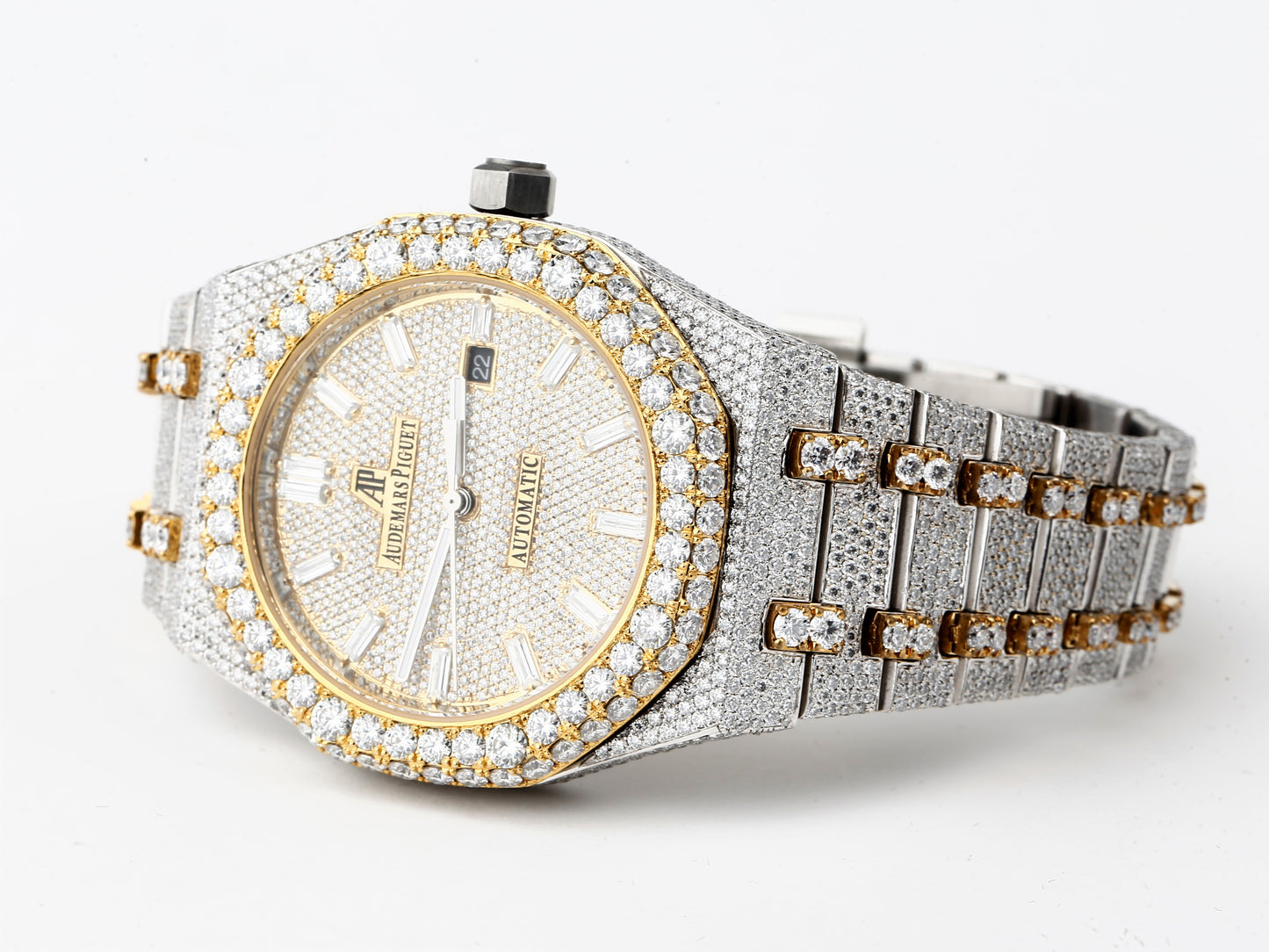 Luxury Watch in Real VVS Moissanite Diamond Watch, Handmade Stainless Steel Watch For Men/Women, Hip Hop Watch, Bust Down Watch Gift for Him