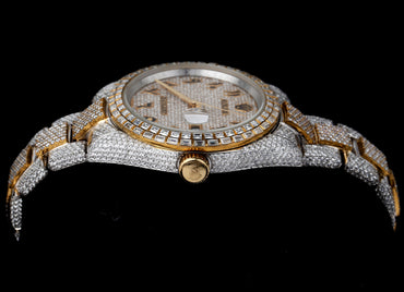 Luxury Rolex Watch in Real VVS Moissanite Diamond Watch, Handmade Stainless Steel Watch For Men/Women, Hip Hop Watch, Iced Out Watch Gift for Him