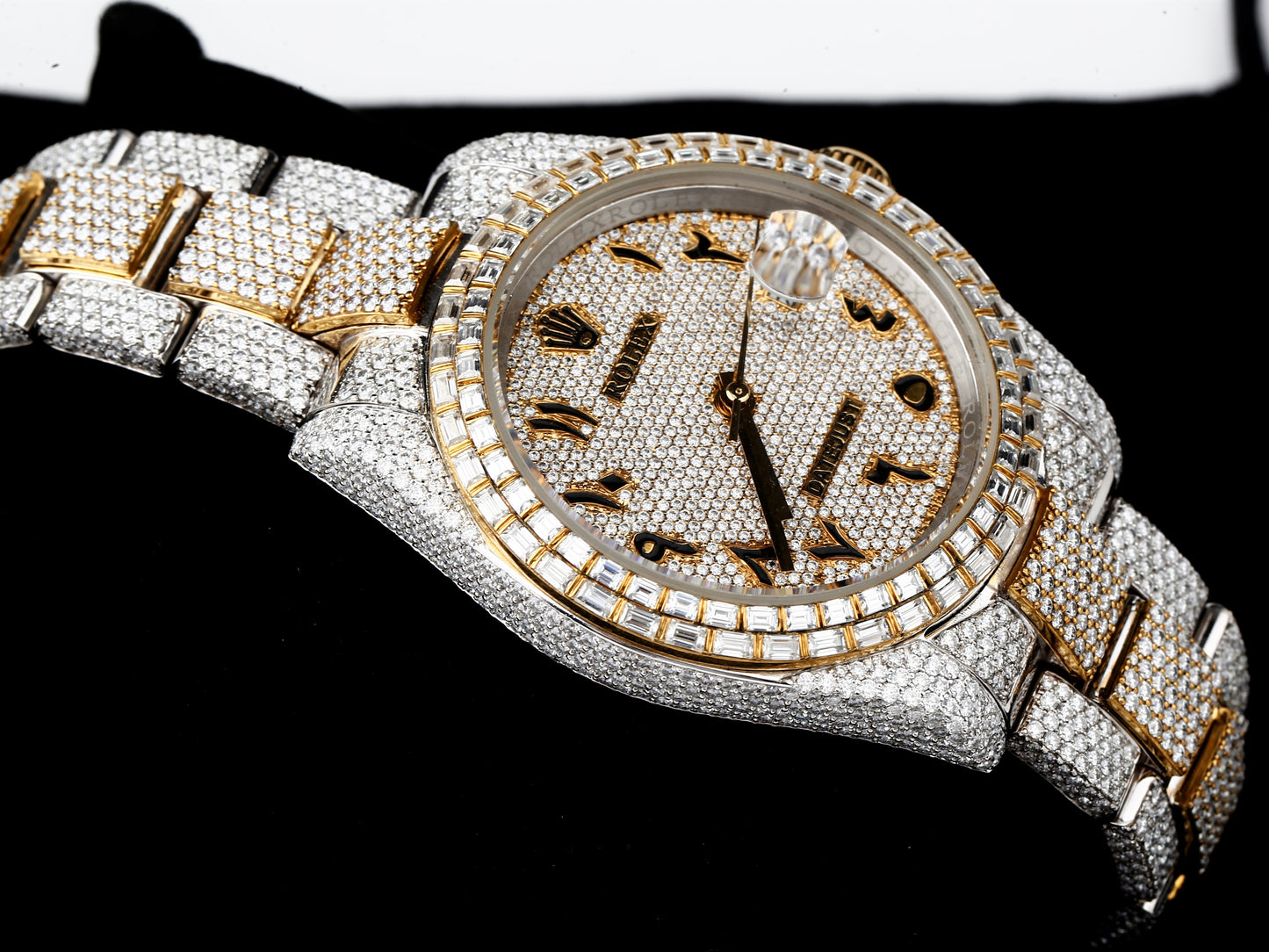 Luxury Rolex Watch in Real VVS Moissanite Diamond Watch, Handmade Stainless Steel Watch For Men/Women, Hip Hop Watch, Iced Out Watch Gift for Him