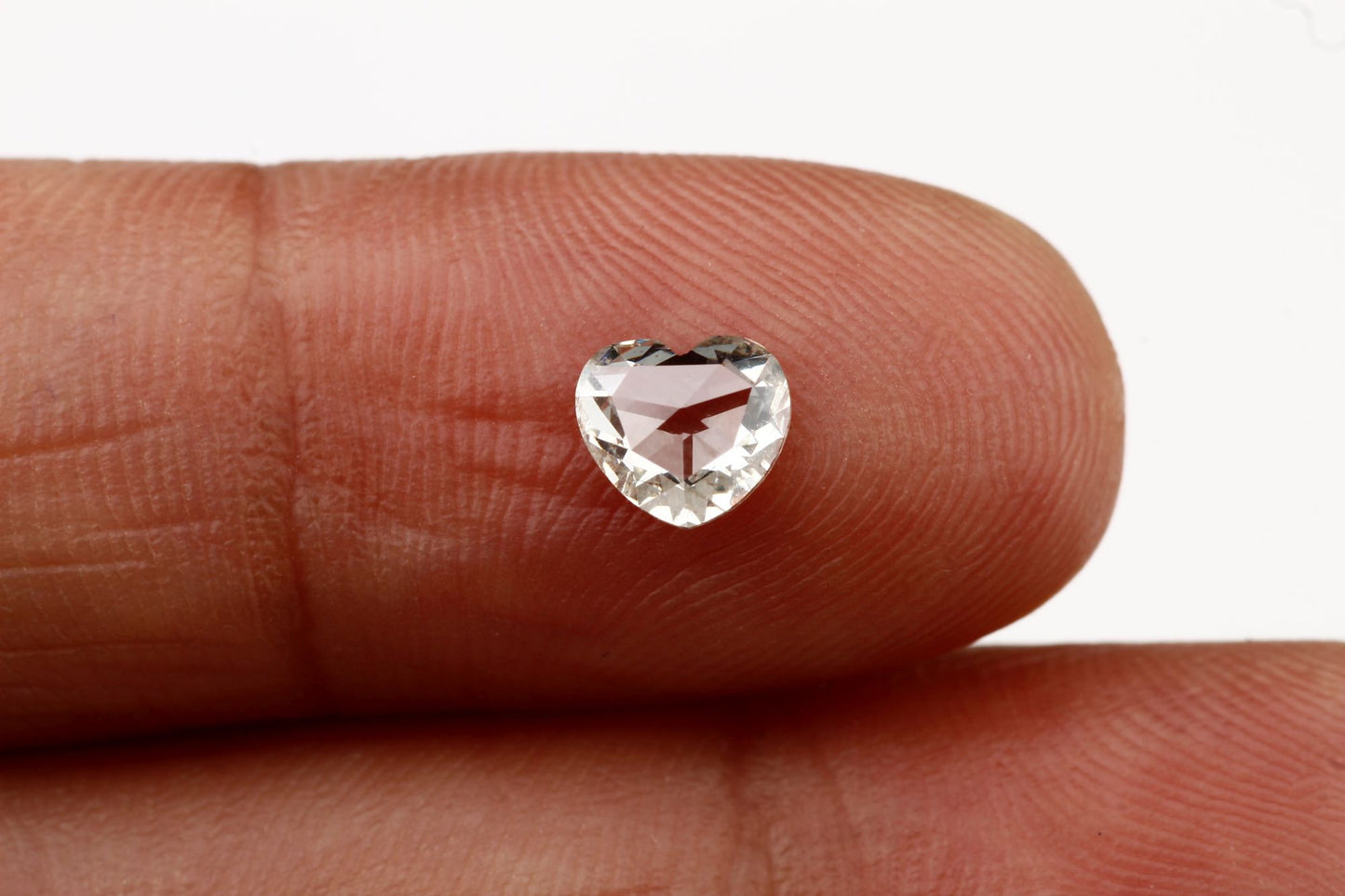 0.53 Carat White Heart Rose Cut Natural Diamond VVS Clarity E/F Color For Engagement Ring