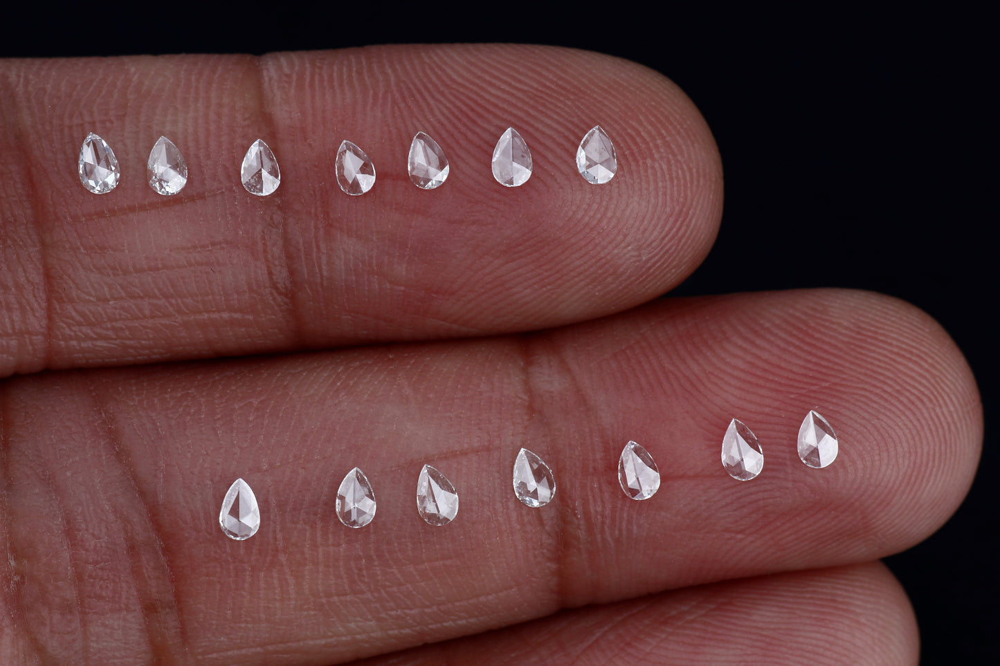 Natural Loose Pear Rose Cut White Loose Diamond Vs Clarity