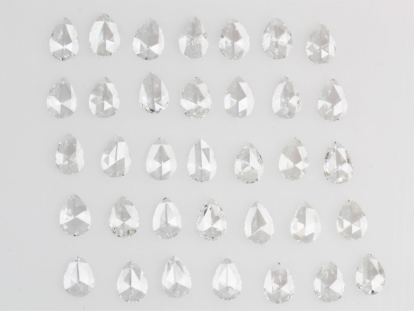 Pear Shape Rose Cut, Natural White Diamond, VS Clarity