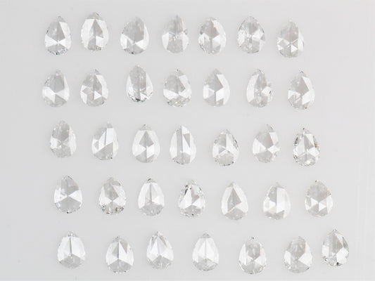 Pear Shape Rose Cut, Natural White Diamond, VS Clarity