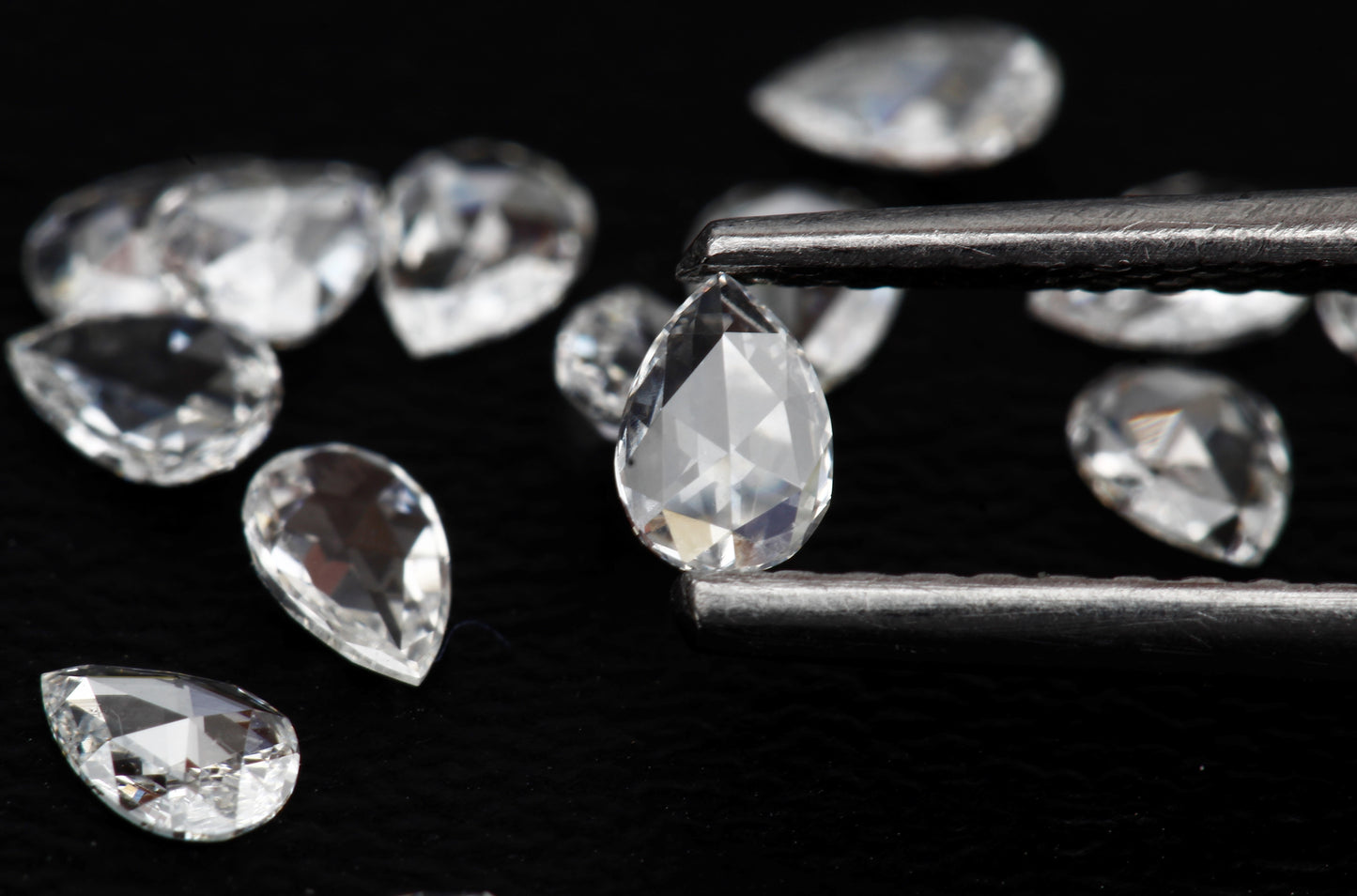 Pear Shape Rose Cut, Natural White Diamond, VS Clarity