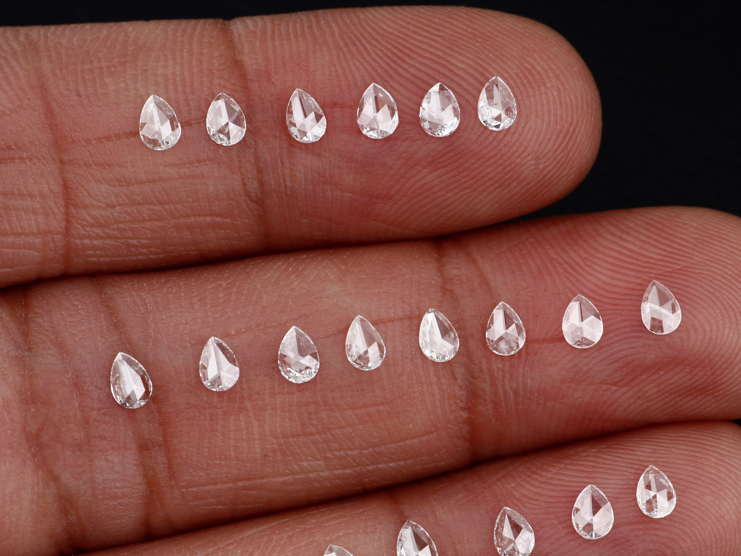 Pear Shape Rose Cut, Natural White Diamond, VS Clarity
