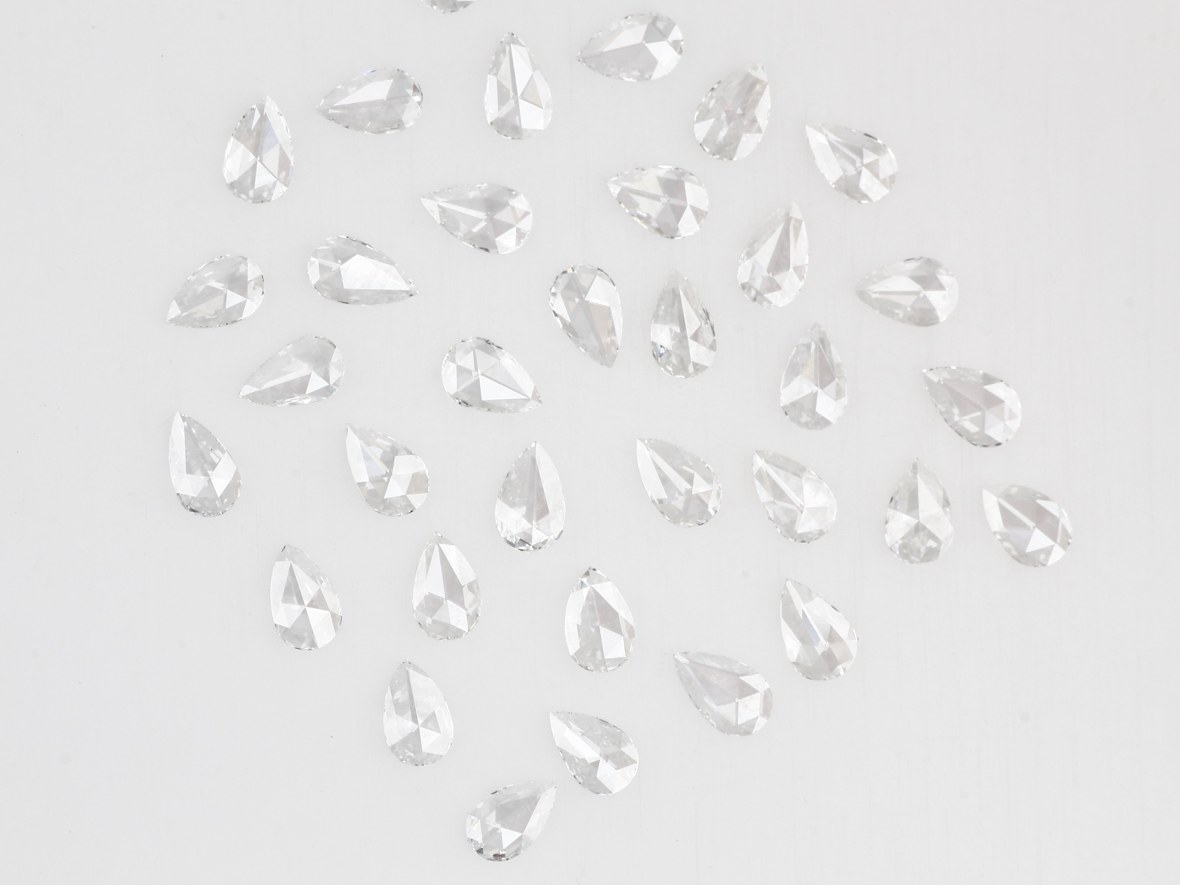 Pear Shape Rose Cut, Natural White Loose Diamond, VS Clarity