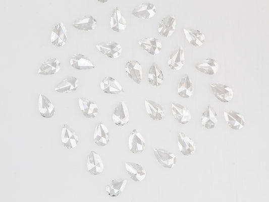 Pear Shape Rose Cut, Natural White Loose Diamond, VS Clarity
