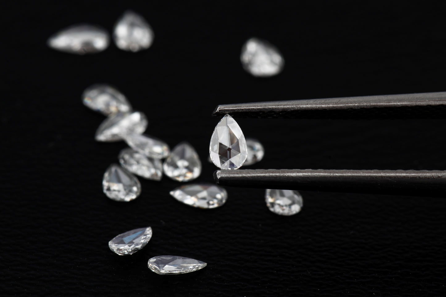 Pear Shape Rose Cut, Natural White Loose Diamond, VS Clarity