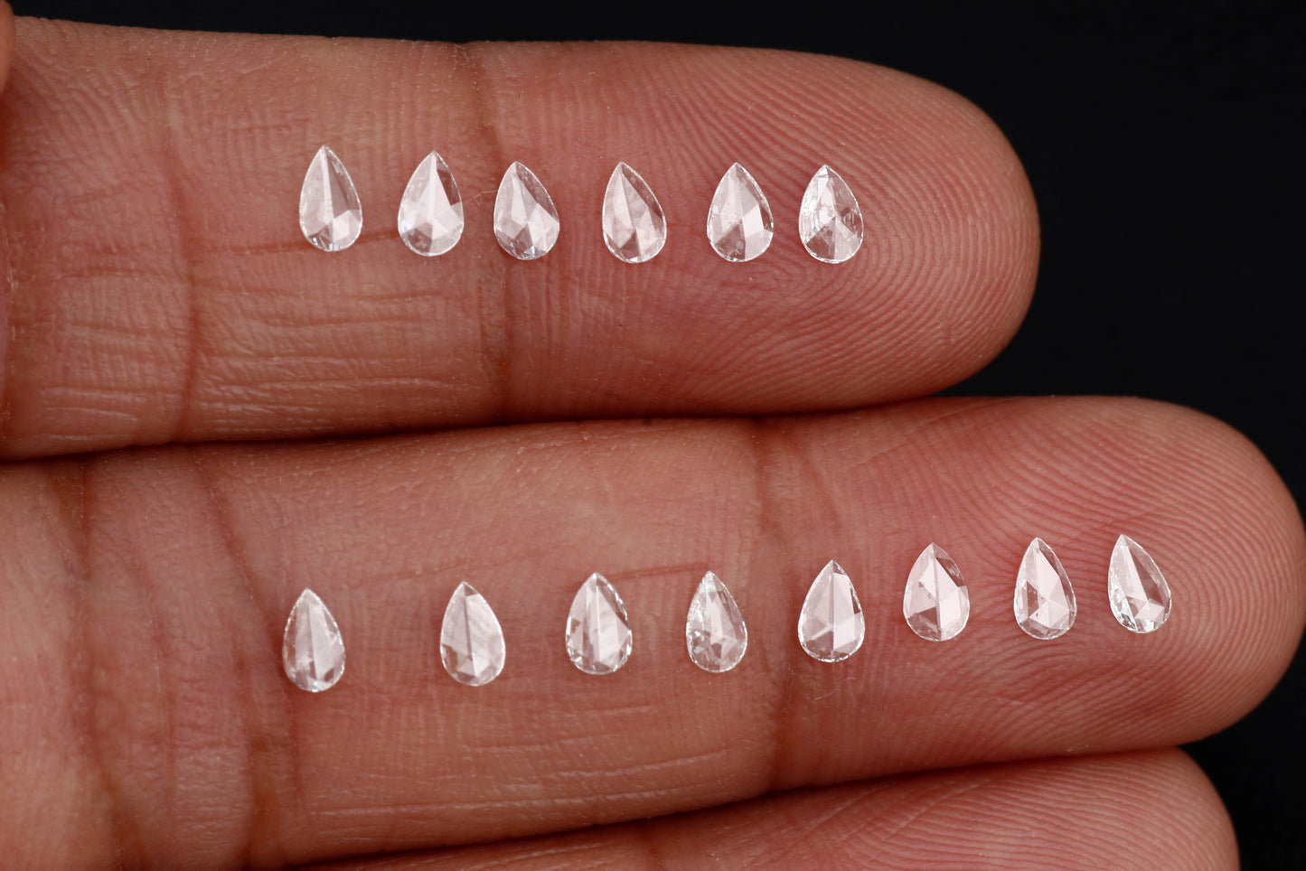 Pear Shape Rose Cut, Natural White Loose Diamond, VS Clarity