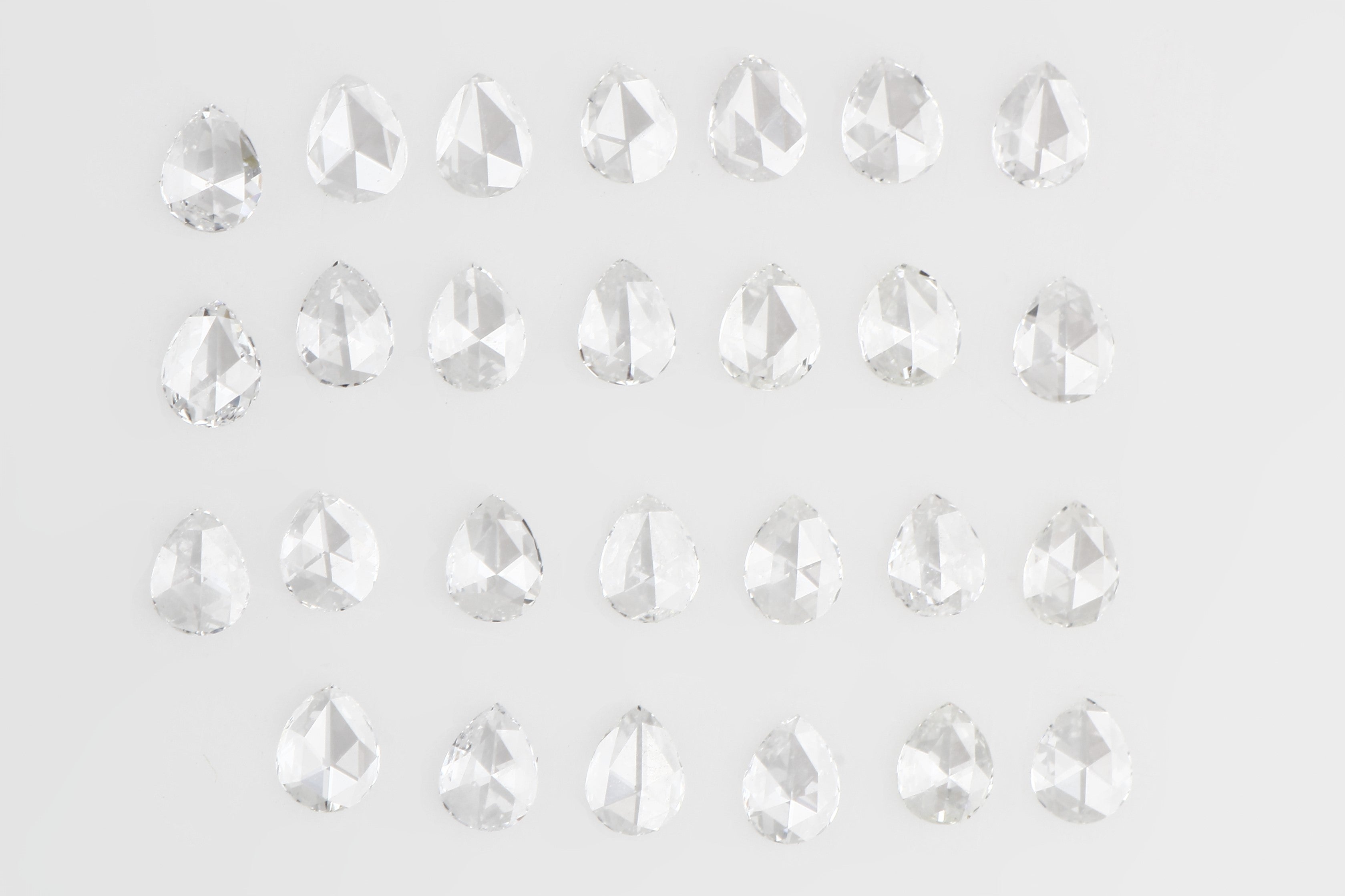 Pear Shape Rose Cut, Natural White Loose Diamond, VS Clarity