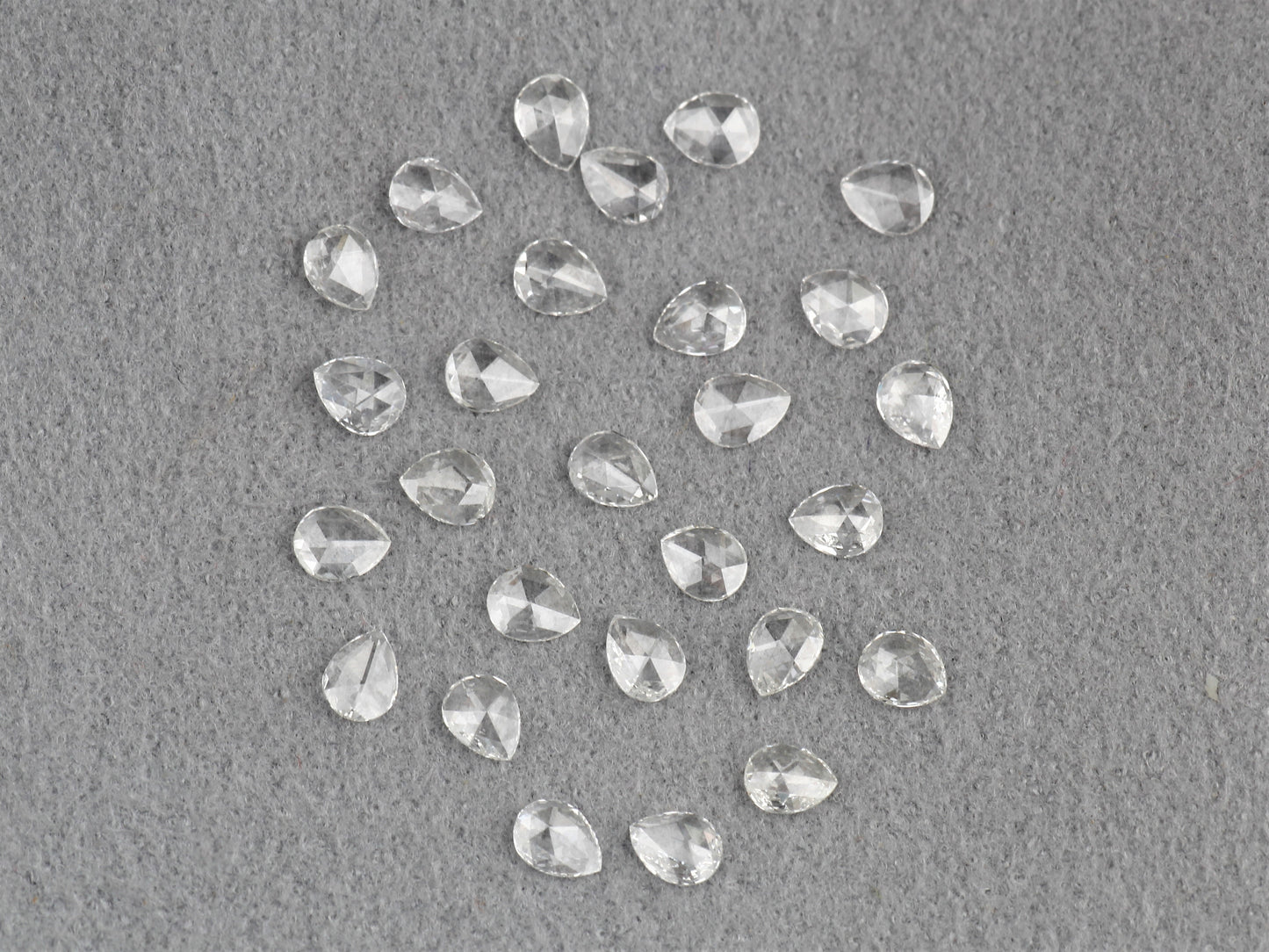 Pear Shape Rose Cut, Natural White Loose Diamond, VS Clarity