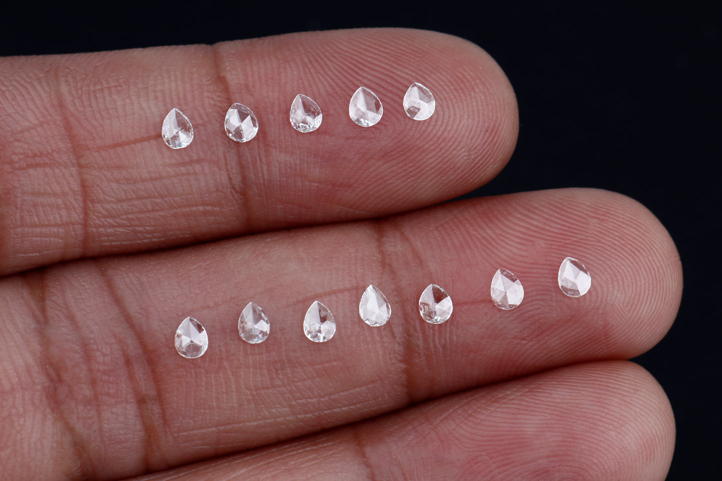 Pear Shape Rose Cut, Natural White Loose Diamond, VS Clarity
