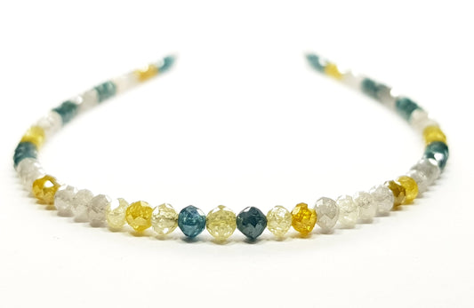 15 Carat Natural Round Polished Multy Color Loose Diamond Beads 16" Inch Shree Diamond Mfg