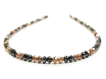 15.00 Carat Natural Round Polished red and Black Color Loose Diamond Beads 16" Inch Shree Diamond Mfg