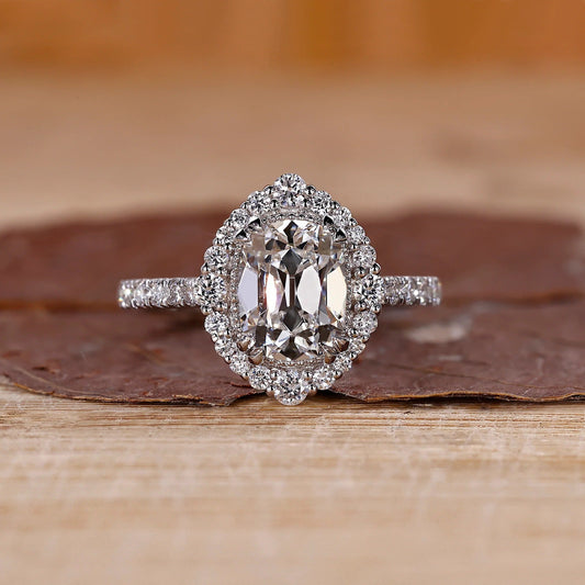 Old Mine Cushion Cut Lab Grown Diamond White Color Engagement Gold Ring Shree Diamond Mfg