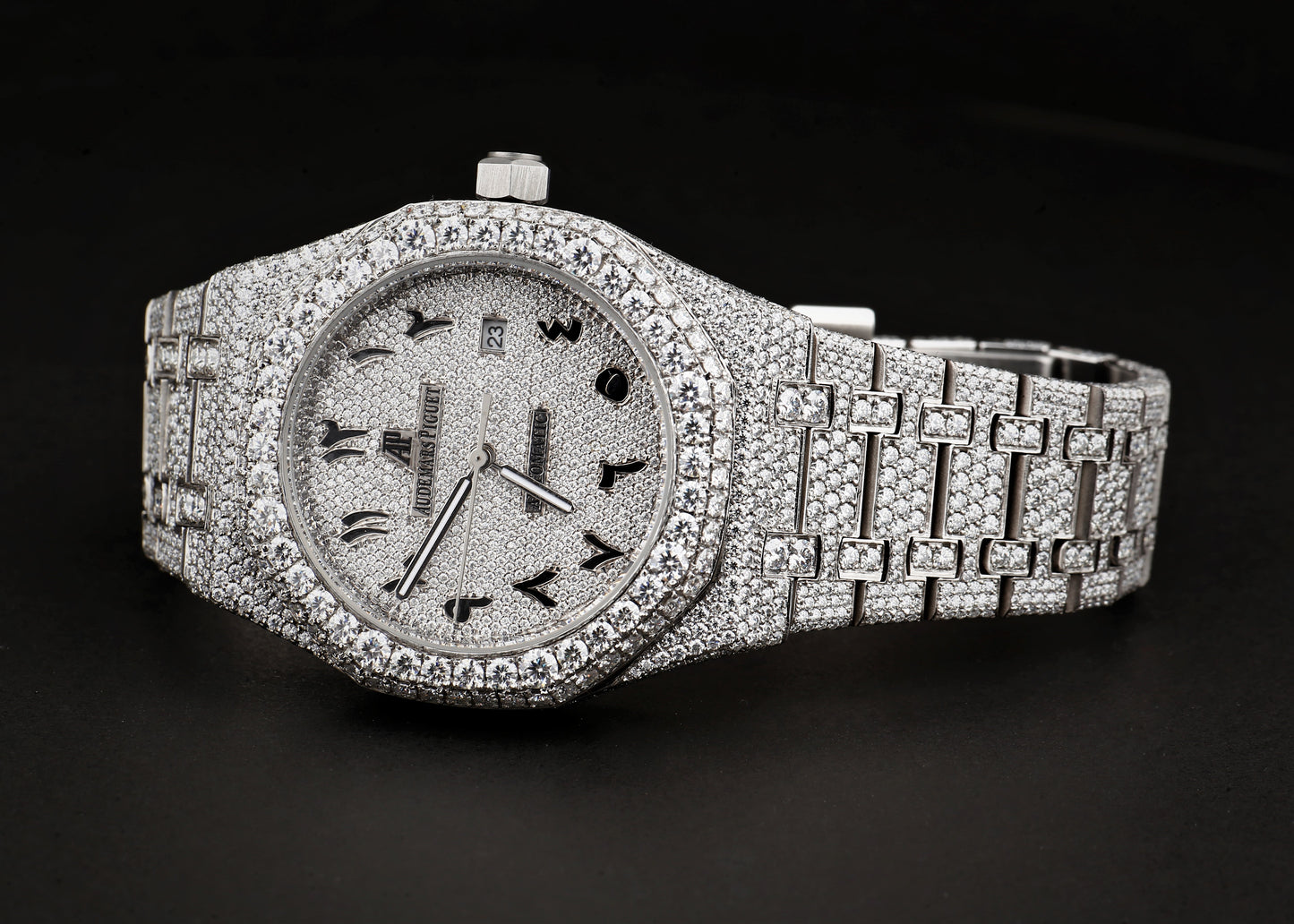 Audemars Piguet Luxury Watch in Real VVS Moissanite Diamond, Automatic Watch, Handmade Stainless Steel Watch for Women / Man